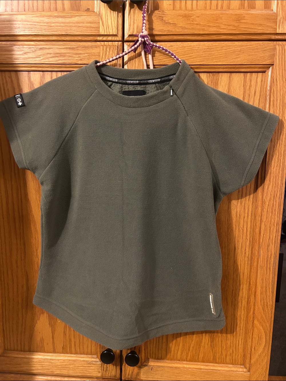 Women’s Olive Green Fleece Short-Sleeve Pullover Hoodie